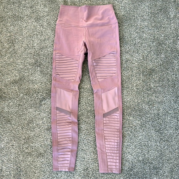 ALO Blush Pink Moto Leggings
